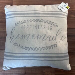 Comfort Bay Cream and Gray Decorative Pillow